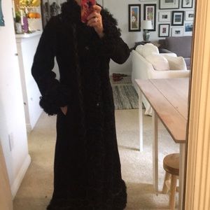 Vintage Anne Klein Black Leather/Suede Car Coat